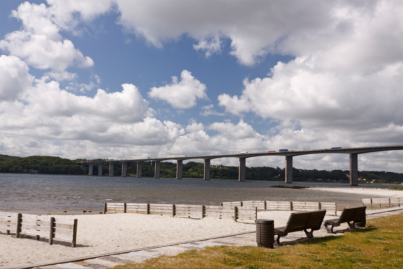 Natur og bro ved Vejle Fjord
